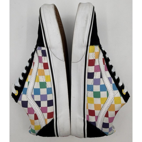 VANS Old Skool Rainbow Check Black Suede Leather Unisex Shoes Wmn's 9.5 Mn's 8 - Picture 6 of 10